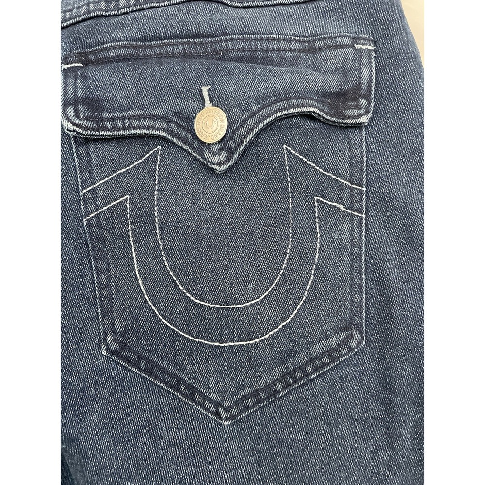 True Religion Ricky Relaxed Straight Denim Shorts Jorts 34x12 Flap Pocket - Picture 4 of 8